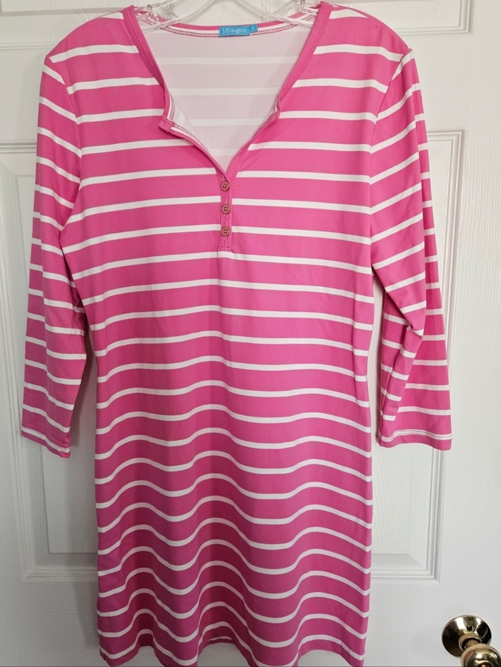 J. McLaughlin Pink and White Striped Mini Dress